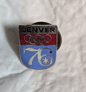 Denver 76 Winter Olympics Pin - Red and Blue